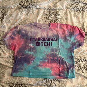 It's Broadway B*tch Once Upon A One More Time Cropped Tie Dye T-Shirt Size XL